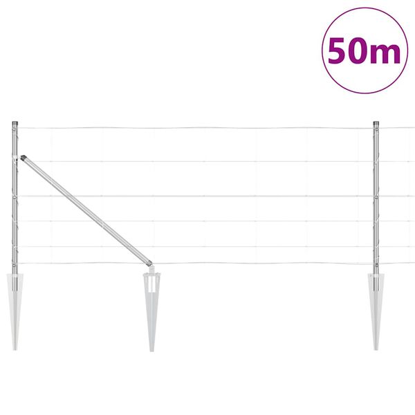 vidaXL St&auml;ngselstolpe Galvaniserad 50 x 0,8 m St&aring;l