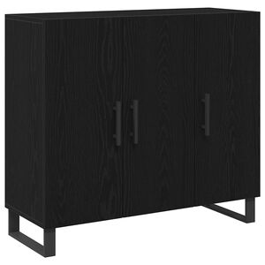 vidaXL Sideboard Svart Ek 90 x 34 x 80 cm Konstruerat tr&auml;