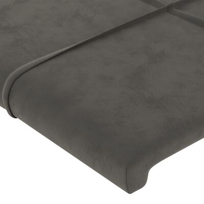 vidaXL Sänggavel med kanter mörkgrå 163x16x78/88 cm sammet
