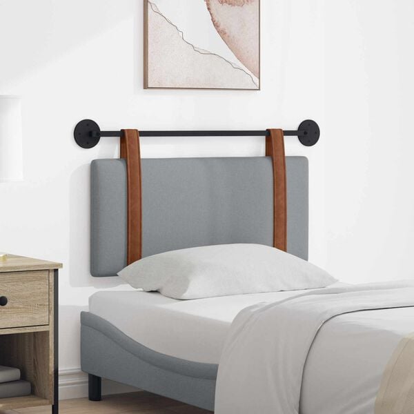 vidaXL H&auml;ngande Huvudgavel Enf&auml;rgad Ljusgr&aring; 90 x 55 x 5 cm Antik PU