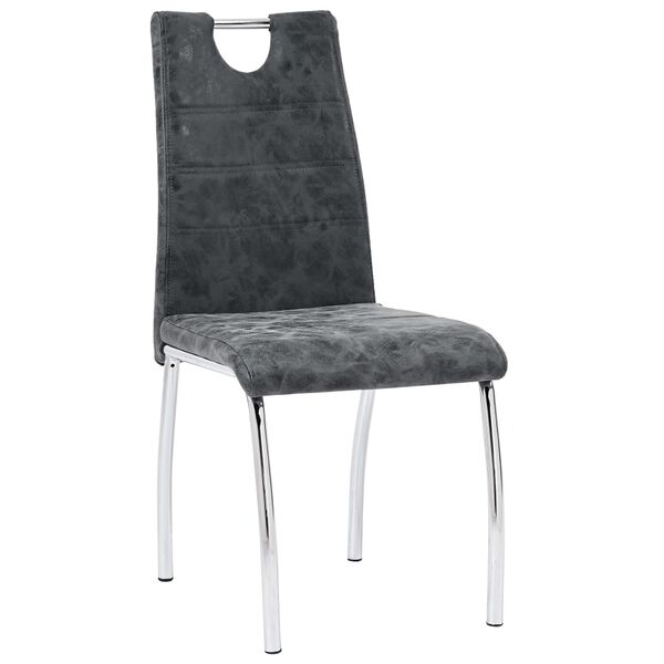 vidaXL Matstolar 4 st svart konstl&auml;der