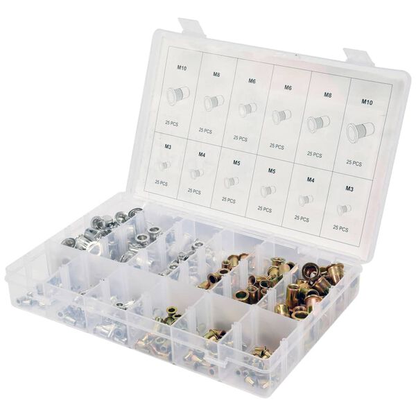 YATO Nitmuttersats 300 delar aluminium kolstol M3-M10