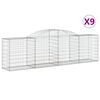 vidaXL Gabioner b&aring;gformade 9 st 300x50x80/100 cm galvaniserat j&auml;rn