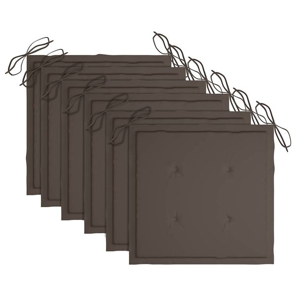 vidaXL Hopf&auml;llbara tr&auml;dg&aring;rdsstolar 6 st med dynor massivt akaciatr&auml;