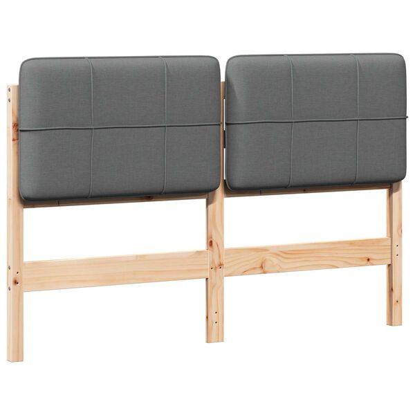 vidaXL Kl&auml;dd s&auml;nggavel Brun och ljusgr&aring; 135 cm Massiv furu