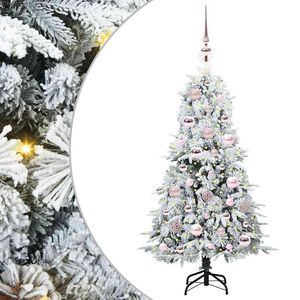 vidaXL Plast Hingad Julgran med 150 LED-lampor Vit 120 cm PE och PVC