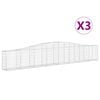 vidaXL Gabioner b&aring;gformade 3 st 400x30x60/80 cm galvaniserat j&auml;rn
