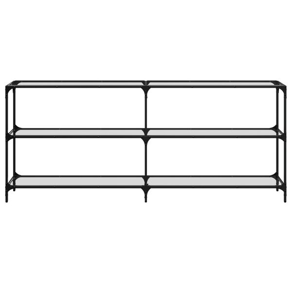 vidaXL Konsolbord med transparent glasskiva 194,5x30x81 cm st&aring;l