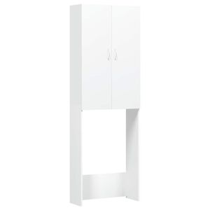 vidaXL Tv&auml;ttmaskinssk&aring;p vit 64x25,5x190 cm