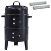 vidaXL Utomhusgrill &Oslash; 40 x 80 cm St&aring;l Svart