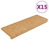 vidaXL Trappstegsmattor sj&auml;lvh&auml;ftande sisal 15 st 65x21x4 cm Sisal