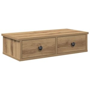 vidaXL V&auml;gghylla med l&aring;dor ek 60x28x15 cm konstruerat tr&auml;