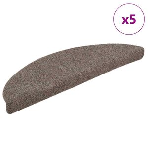 vidaXL Trappmattor sj&auml;lvh&auml;ftande 5 st 56x17x3 cm beige halvrunda