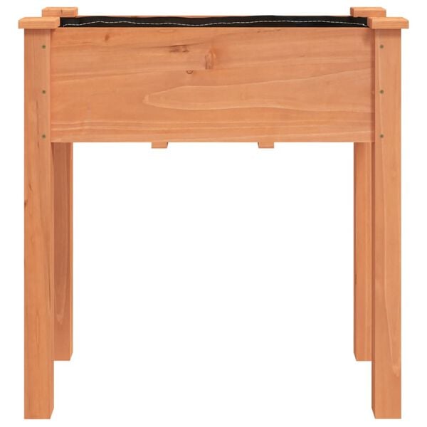vidaXL Odlingslåda med foder brun 71x37x76 cm massivt granträ