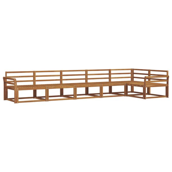 vidaXL Utomhussoffset 6 pcs Naturf&auml;rg Massivt Akaciatr&auml;