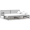 vidaXL Dagb&auml;dd utdragbar gr&aring; massiv furu 2x(90x200) cm