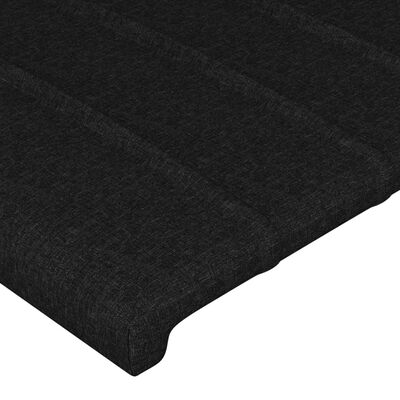 vidaXL Sänggavel med kanter svart 83x16x118/128 cm tyg