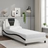 vidaXL Bed "Viana" with Mattress White and Black 80x200 cm Faux Leather