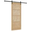 vidaXL Skjutd&ouml;rr Naturlig och svart 86 x 211 cm Massiv furu
