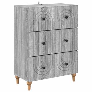 vidaXL L&aring;dans sk&aring;p Gr&aring; sonoma-ek 66 x 34,5 x 90 cm Konstruerat tr&auml;