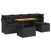 vidaXL Loungegrupp med dynor 6 delar svart konstrotting