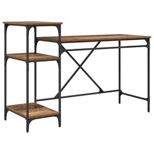 vidaXL Skrivbord Gammalt tr&auml; 135 x 50 x 90 cm Konstruerat tr&auml;