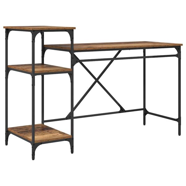 vidaXL Skrivbord Gammalt tr&auml; 135 x 50 x 90 cm Konstruerat tr&auml;