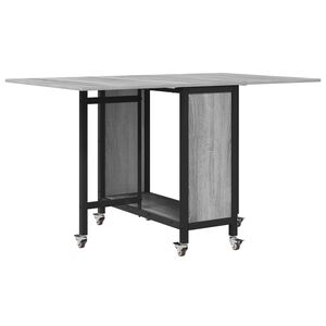 vidaXL Hopf&auml;llbart matbord med hjul 130 x 80 x 76,5 cm st&aring;l PB