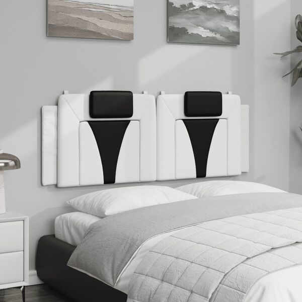 vidaXL Headboard Cushion "Viana" White and Black 120 cm Faux Leather