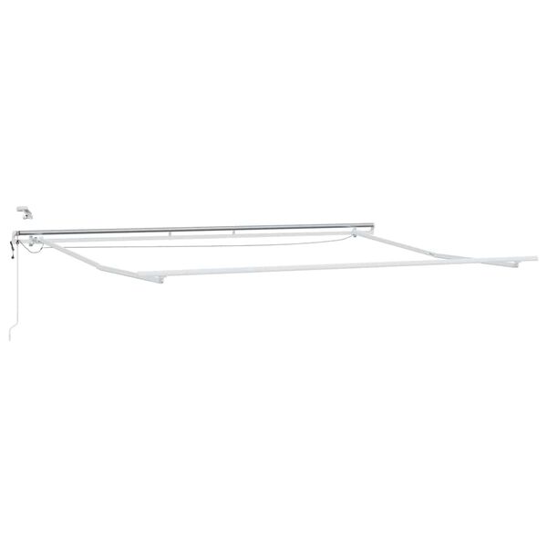 vidaXL Markisram med LED -remsljus Vit 400 &times; 300 cm Aluminium
