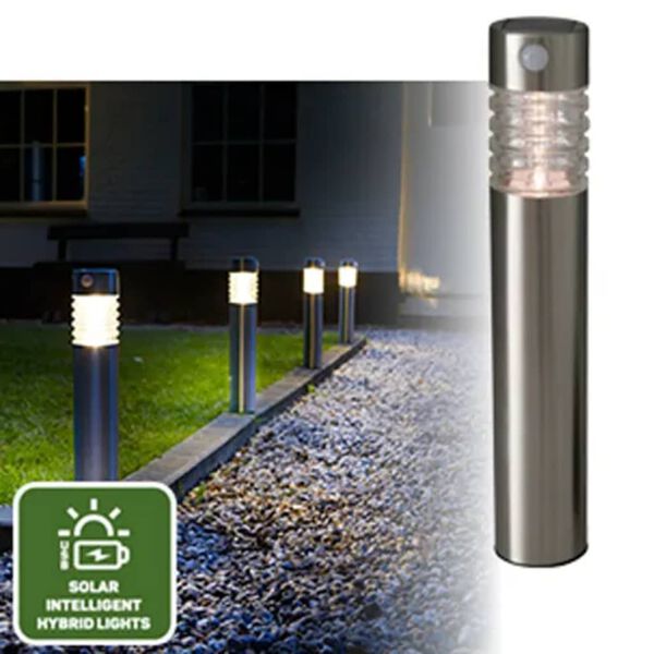 Luxform Hybrid solcellslampa med r&ouml;relsesensor LED Arizona PIR silver
