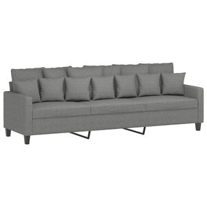 vidaXL 3-sitssoffa m&ouml;rkgr&aring; 210 cm tyg