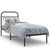 vidaXL S&auml;ngram med huvudgavel metall svart 75x190 cm