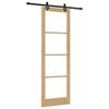 vidaXL Skjutd&ouml;rr Naturf&auml;rg 78 x 232 cm Massivt talltr&auml; och glas