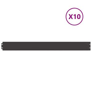 vidaXL Kant f&ouml;r gr&auml;smatta 10 st 10 x 103 cm Kallvalsat st&aring;l Svart