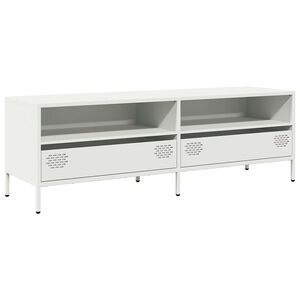 vidaXL Tv-b&auml;nk vit 135x39x43,5 cm kallvalsat st&aring;l