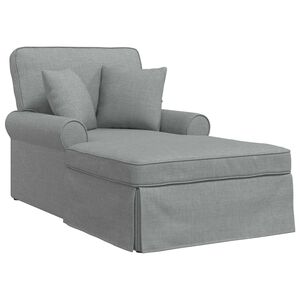 vidaXL Chaise Lounge med Kjol med kudde med kudde 3 pcs Ljusgr&aring; tyg