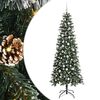 vidaXL Konstgjord julgran Gr&ouml;n 210 cm PVC, plast och st&aring;l