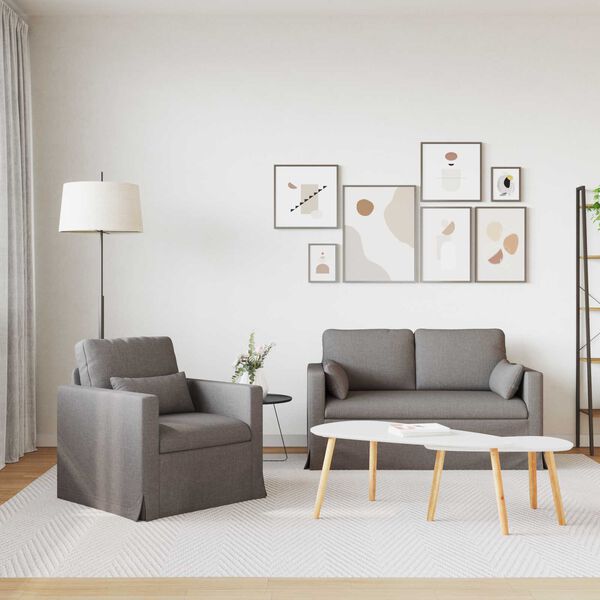 vidaXL Soffa 120cm 2 pcs Taupe Metall