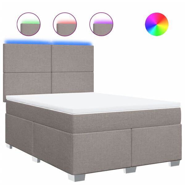 vidaXL Rams&auml;ng med madrass taupe 140x200 cm tyg