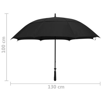 vidaXL Paraply svart 130cm
