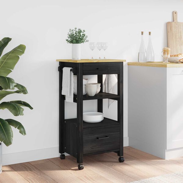 vidaXL K&ouml;ksvagn Enf&auml;rgad Svart