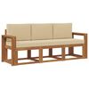 vidaXL Utomhussoffset med kudde 3 pcs Naturlig och Beige