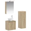 vidaXL Badrumsm&ouml;belset 4 pcs Sonoma-ek Konstruerat tr&auml; och glas