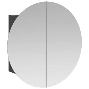 vidaXL Badrumssk&aring;p med rund spegel och LED gr&aring; 40x40x17,5 cm