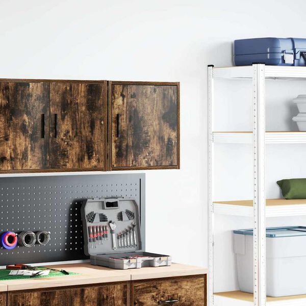 vidaXL Väggskåp för garage rökfärgad ek konstruerat trä