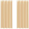 vidaXL Voile gardiner med genomf&ouml;ringar 2 st sand