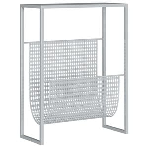 vidaXL Tidningsst&auml;ll silver 35x15x45 cm st&aring;l