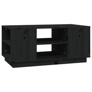 vidaXL Soffbord svart 90x49x40,5 cm massiv furu