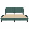 vidaXL Bed Frame with LED without Mattress "Hanko" Dark Green 140x200 cm Velvet